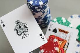 Live dealer studio with blackjack table during UFC event broadcast